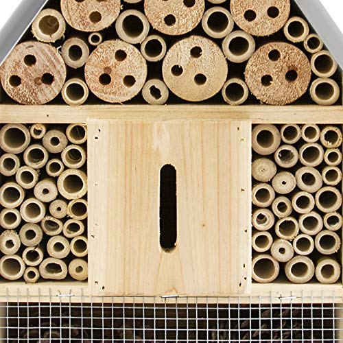 FiNeWaY Insektenhotel aus Naturholz – Gartenhaus aus Bambus – für Bienen, Schmetterlinge, Marienkäfer, Käfer – zum… – Bild 5