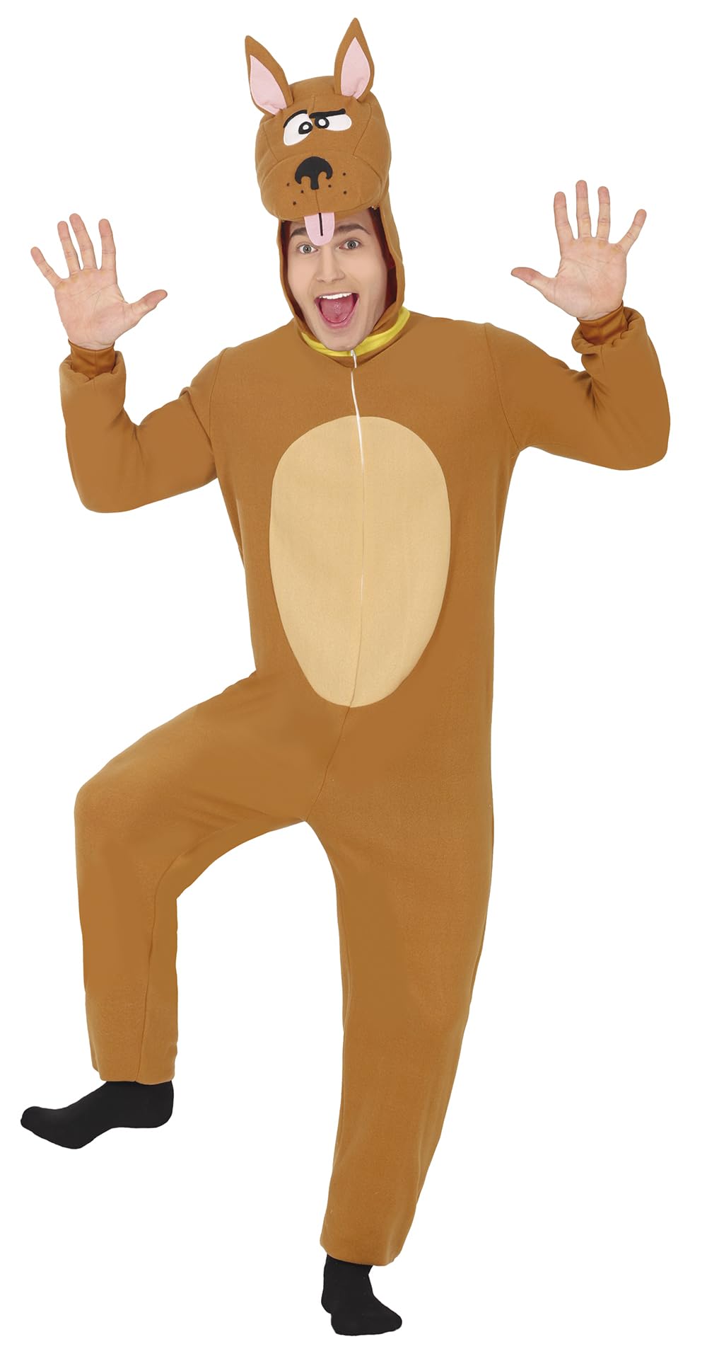FIESTAS GUIRCA | Costume de Chien Marron pour Adulte - Cagoule, Queue et Combinaison - Costumes d'Animaux pour Halloween, Carnaval et Fêtes Costumées - Idéal pour Hommes