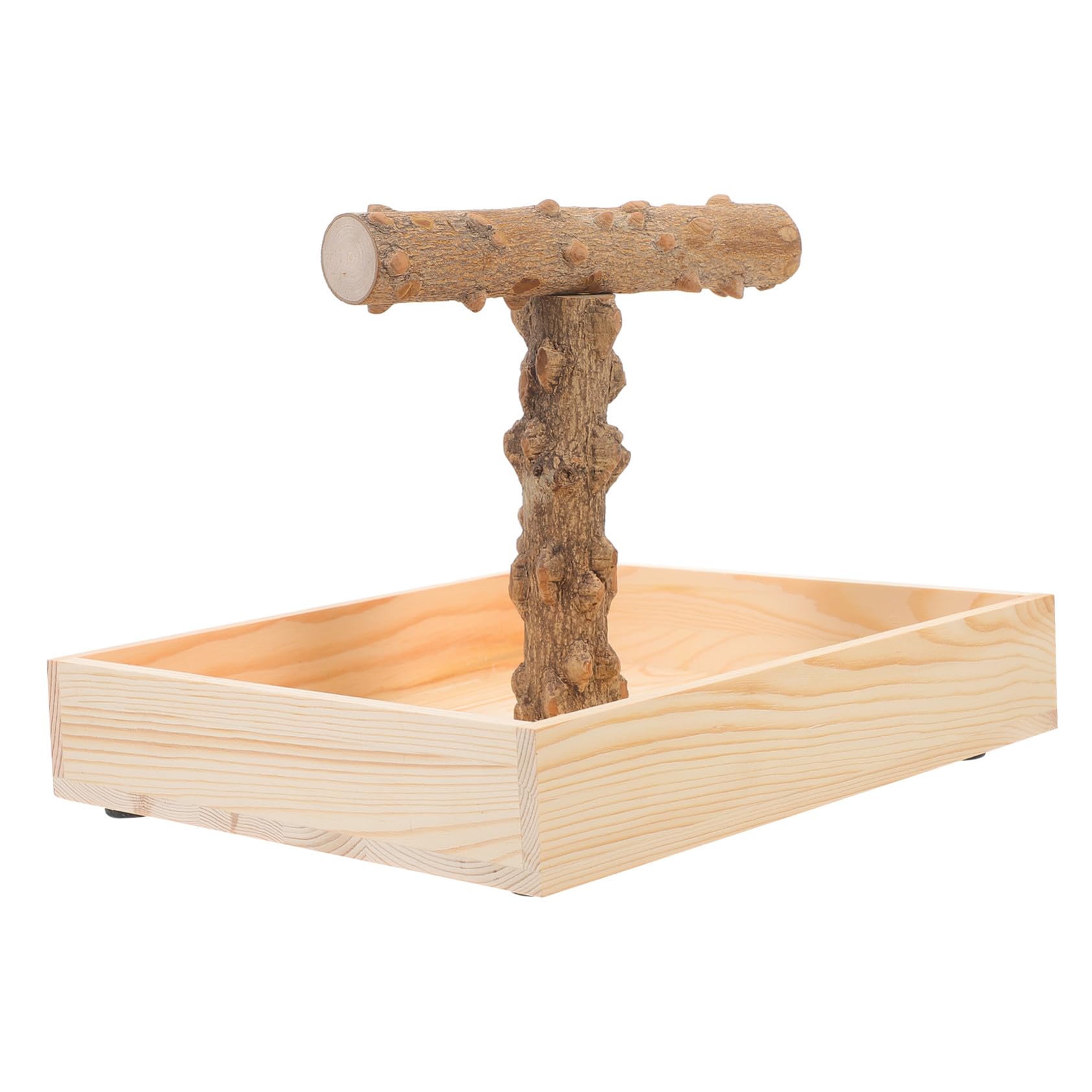 Soporte de Madera para Pájaros y Percha Estable para Periquitos y Ninfas Entrenamiento y Alimentación Jaulas y Mesas Accesorio Seguro y Decorativo para Aves Pequeñas