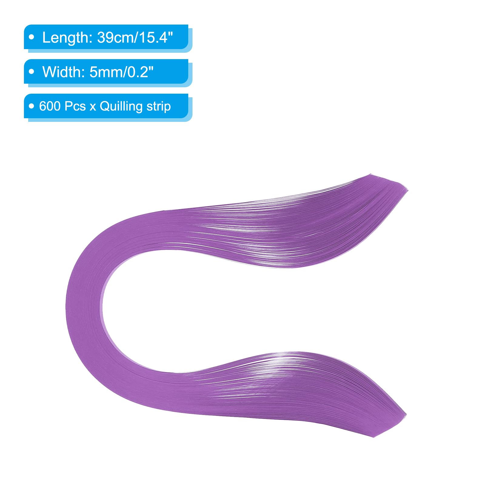 PATIKIL Quilling Strips Paper 600pcs 5mm 39cm Origami Paper Quilling Kits for Art DIY Hand Craft Christmas Violet Purple - Image 2