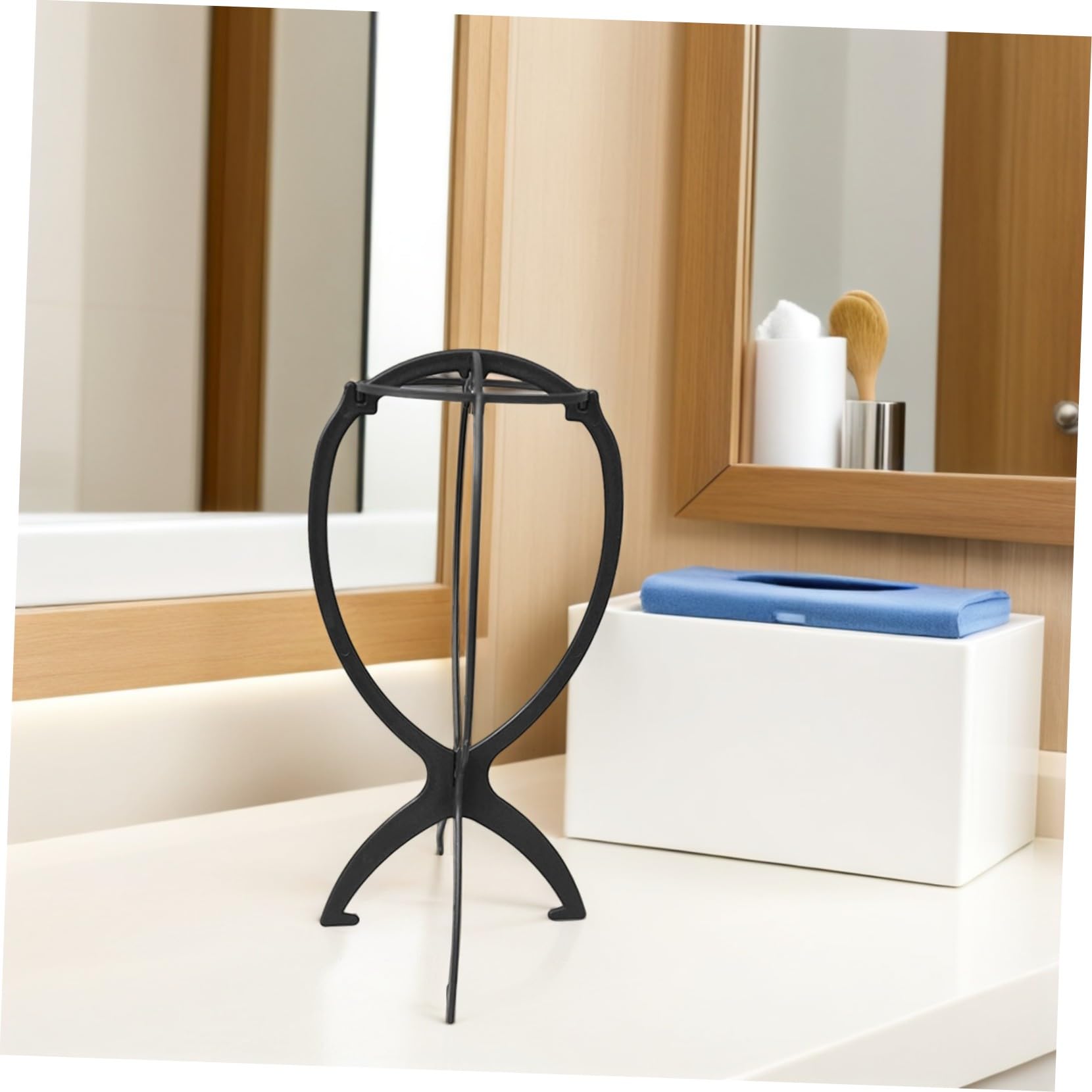 Beaupretty 10 Pezzi espositore per parrucche supporto per l'estensione dei capelli porta parrucca Black