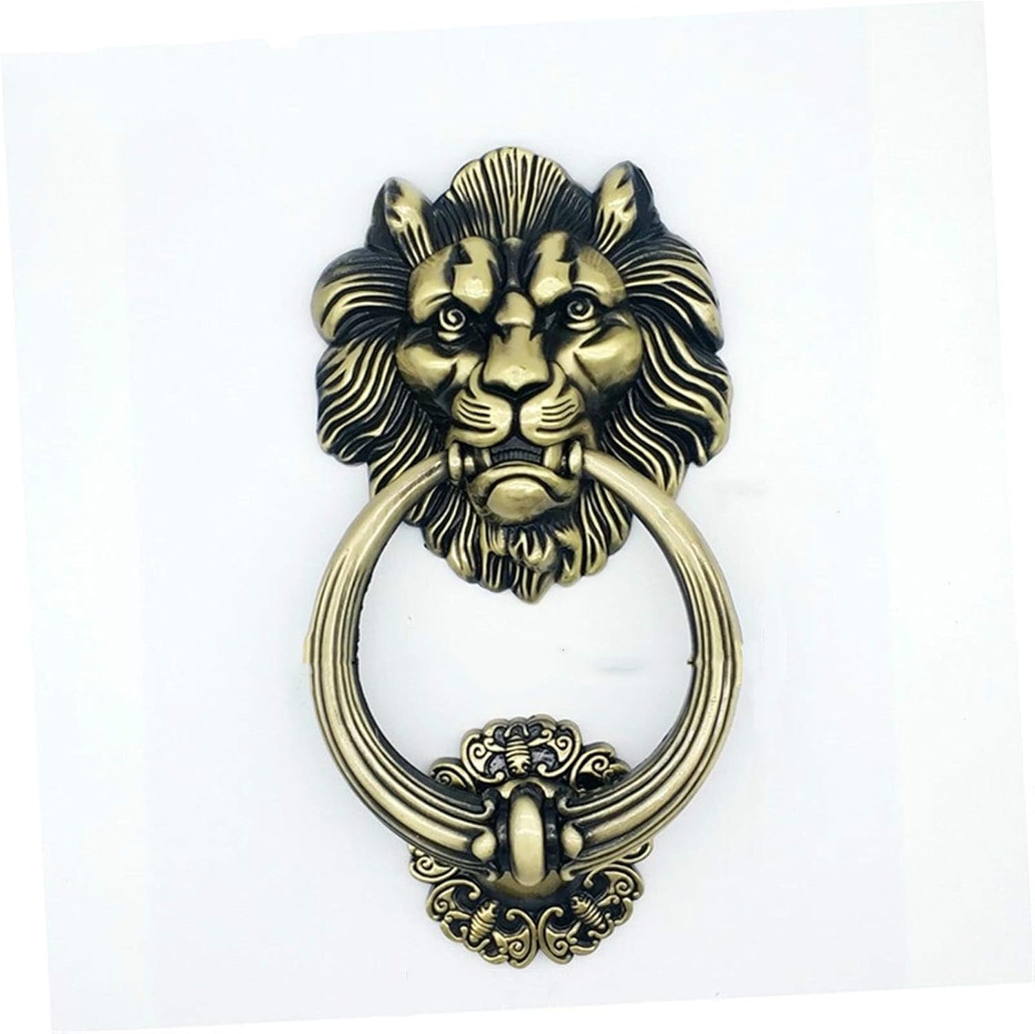 Zhaoqin Lion Door Knocker Door Knockers Iron Knocker Crafts Vintage Owl Door Knocking Antique Door Handle Garden Home Wall Decoration(Lion)
