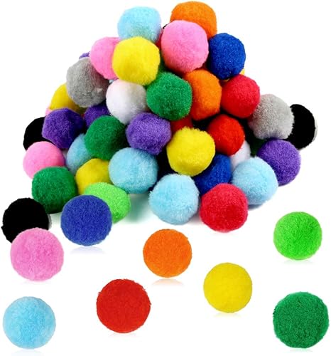 Pllieay 120 pompones surtidos muy grandes de 2 pulgadas, para manualidades y manualidades, 13 colores