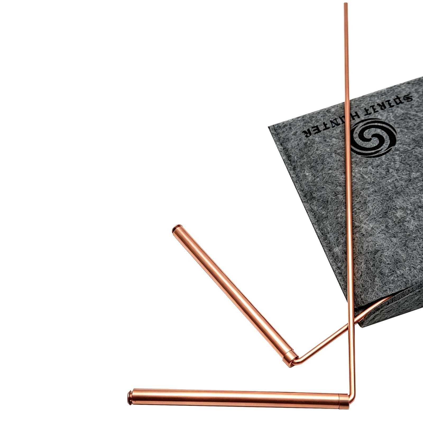 ATUIO Spirit Hunter 99.9% Copper Dowsing Rod- 2PCS Divining Rods with Bag - Detect Gold, Water, Ghost Hunting etc.