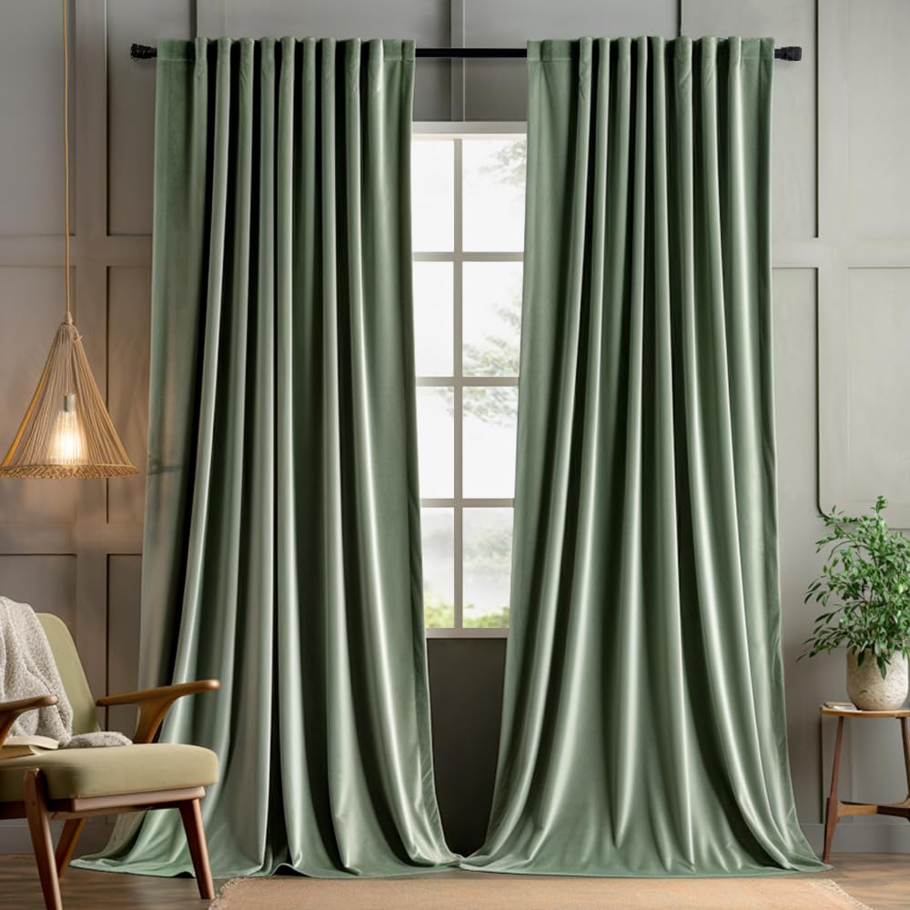 Bagaille VELOURS CURTAIN ★ GREEN Amazon.com: StangH Velvet Curtains Emerald Green 108 inches