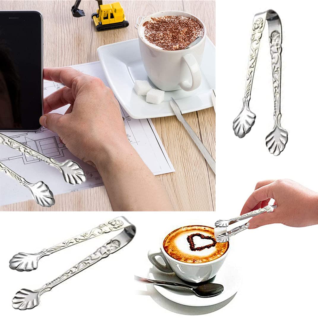 Sctmda Mini Pinze per Ghiaccio 4 Pezzi Pinze per Zucchero in Acciaio Inox Mini Pinze da