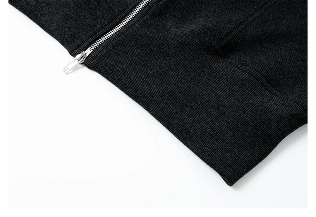Sudadera con capucha para mujer, de manga larga, con cremallera, simple, holgada