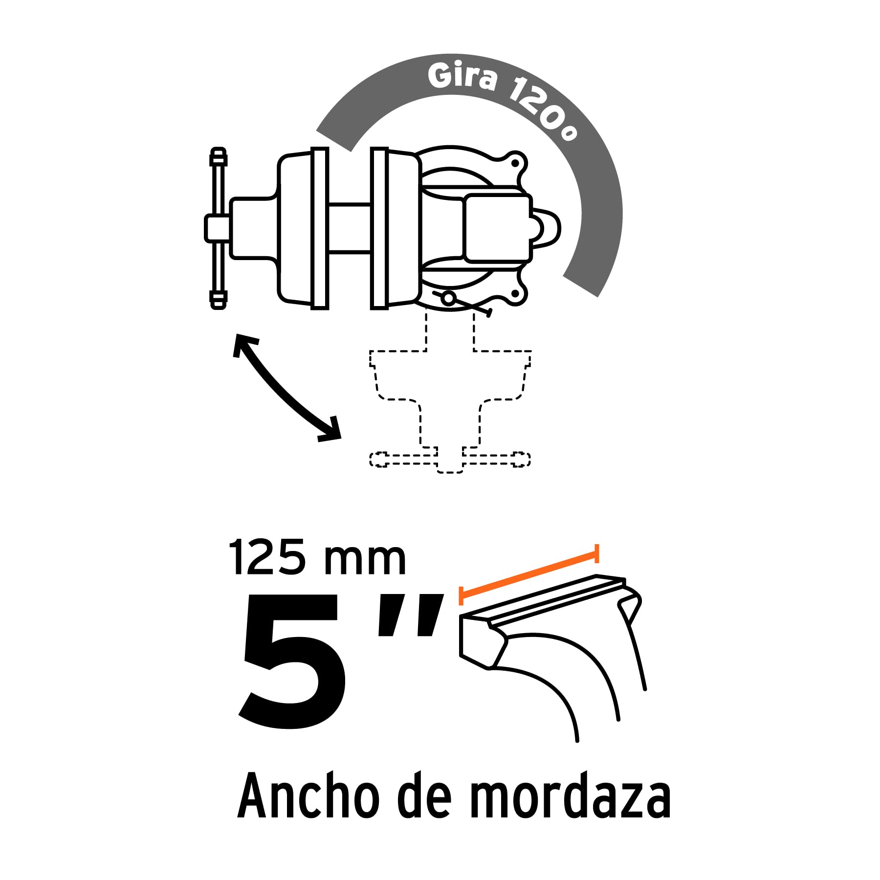 Vises tipo europeo, hierro nodular, 5 '