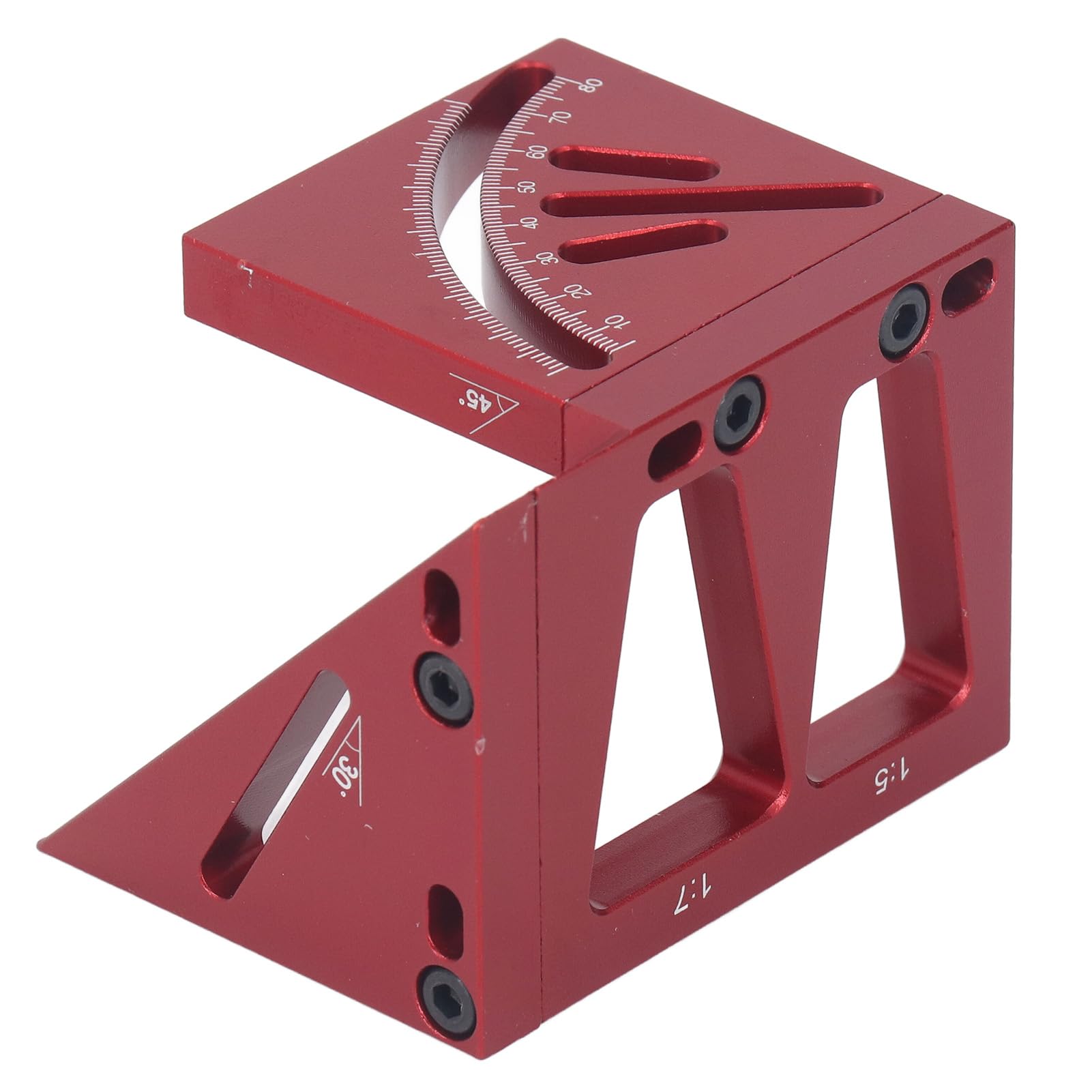 Règle de mesure 3D à plusieurs angles, équerre rapporteur pour menuiserie avec angles de 45 et 90 degrés, outil de traçage en alliage d’aluminium pour la menuiserie, fourni avec