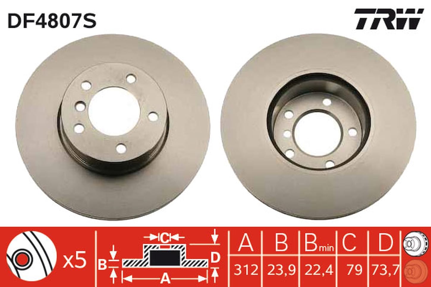 TRW Automotive AfterMarket DF4807S disco de freno