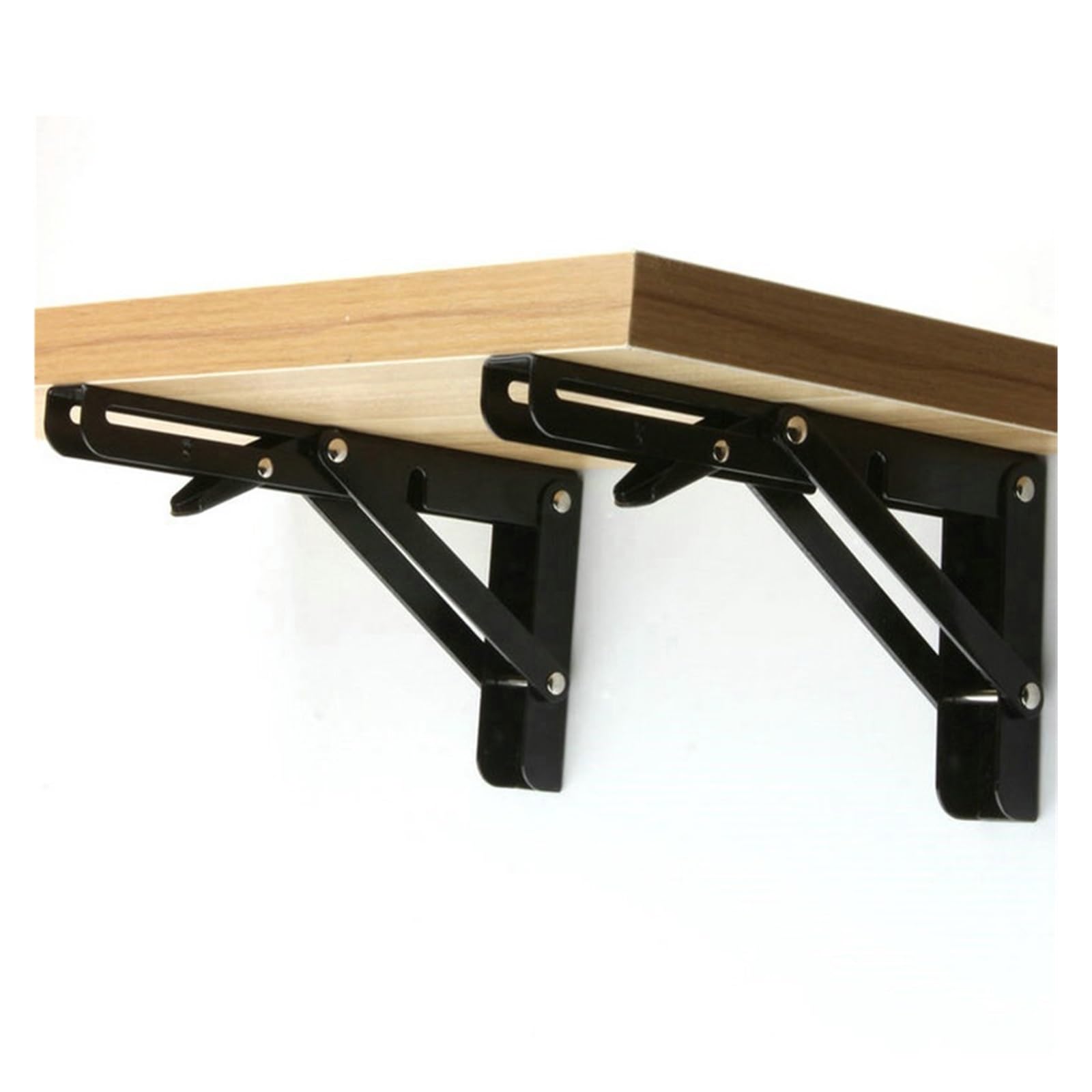 staffa pieghevole per mensola, 2 pezzi da 8-20 pollici(Black 10 Inch)