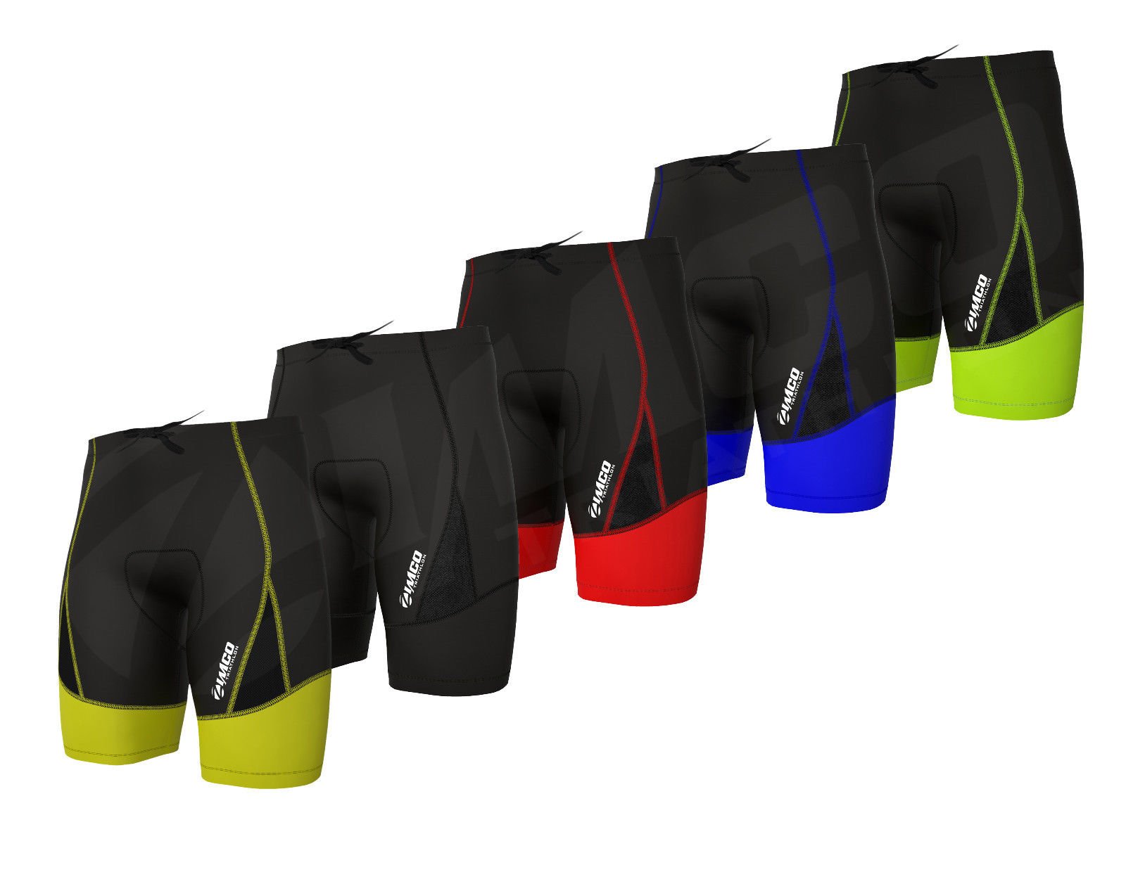 Zimco Elite Compression Triathlon Shorts Cycling Tri Race Swim Short Run (Neon Green, Medium)