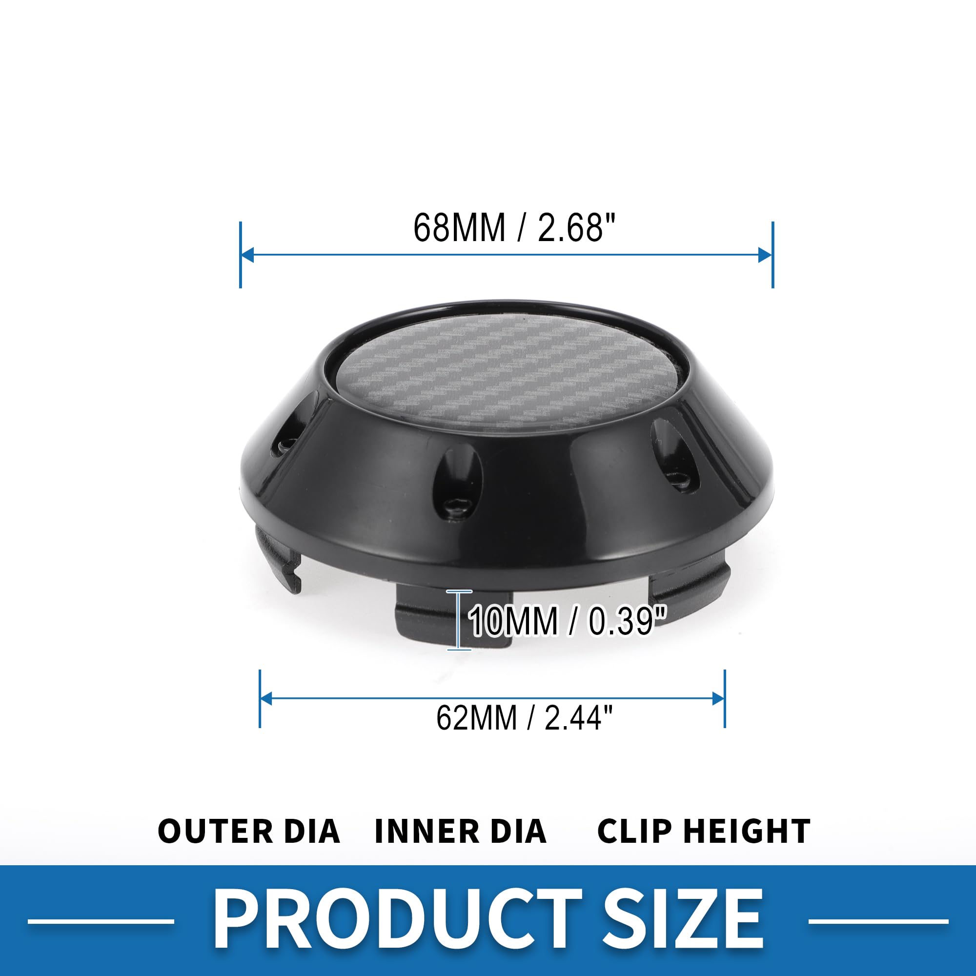 Lot De 4 Cache-moyeux De Roue De Voiture De 64 Mm, Cache