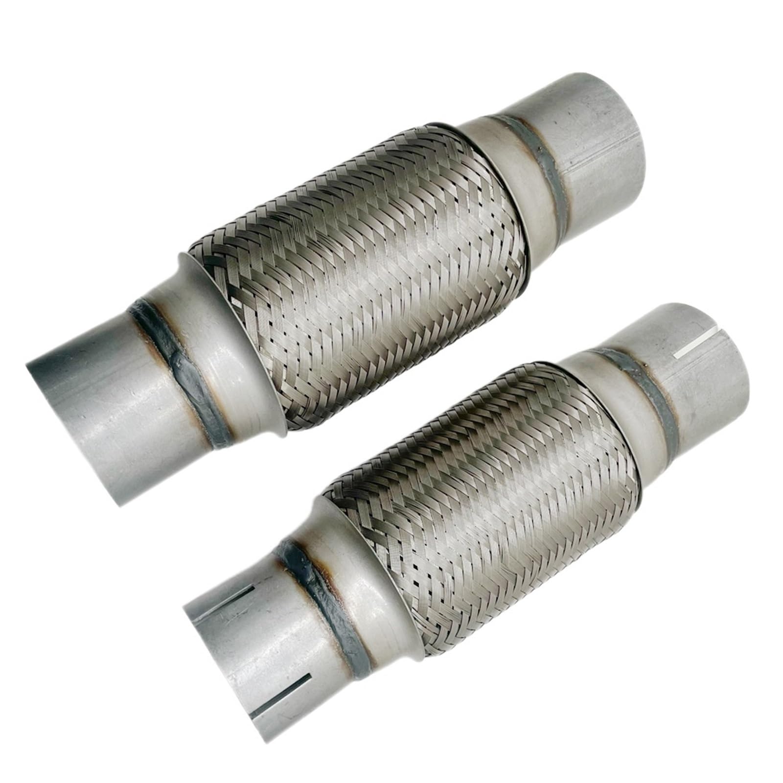 Car Silencer Uniwersalna rura wydechowa ze stali nierdzewnej Teleskopowe elastyczne połączenie Oplot Mieszek Złącze rury tłumika Spawane z rurką(Slotting ID 70MM)