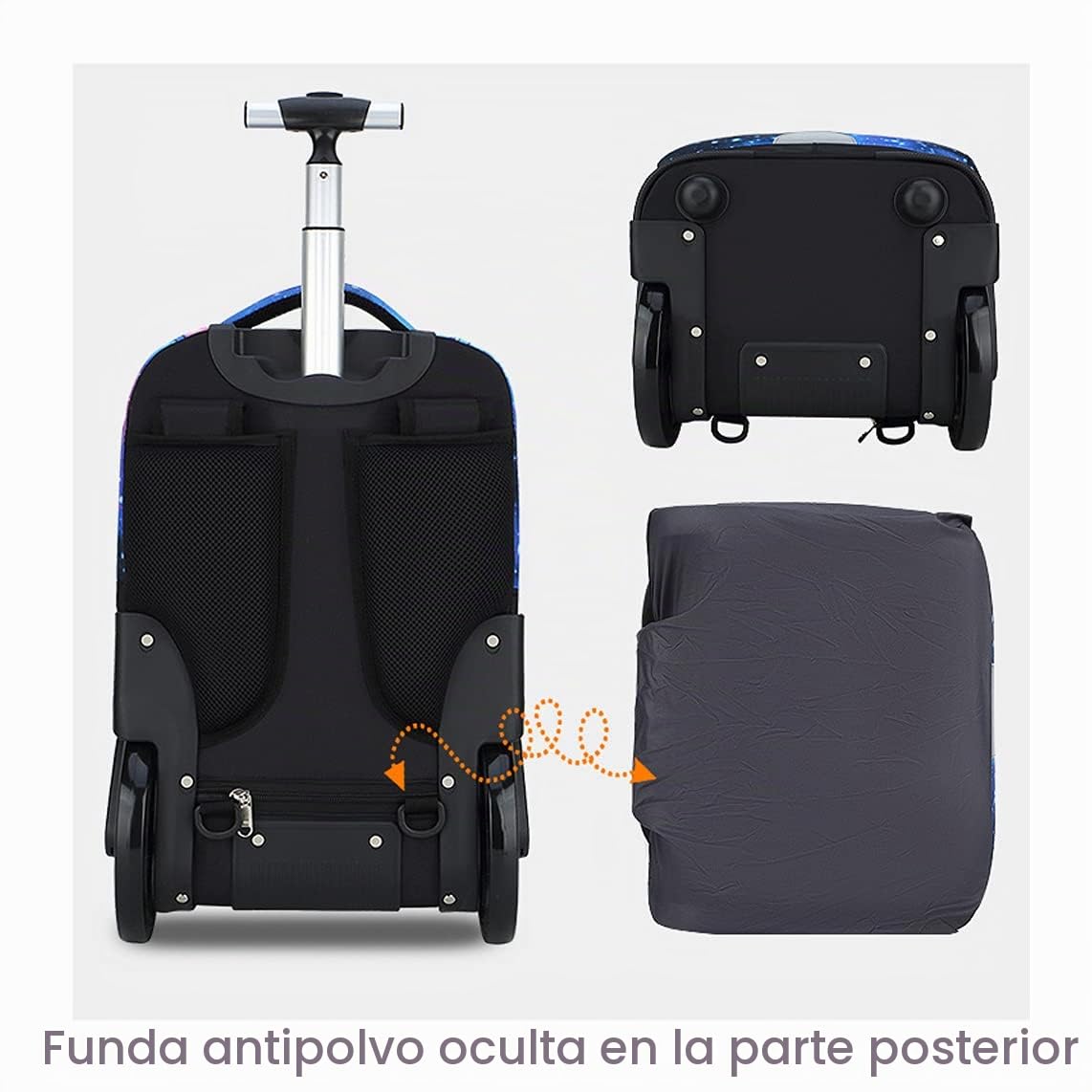 Mochilas Escolares con Ruedas, Mochila Escolar para Niños con Rueda Gran Capacidad Maleta Infantil Caja Trolley