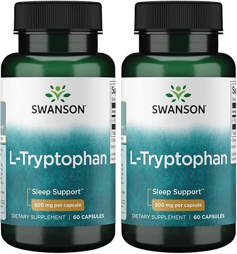 Miniatura 3 de Swanson L-triptófano - Suplemento de aminoácidos - Descanso y relajación - (60 cápsulas, 500 mg cada una)
