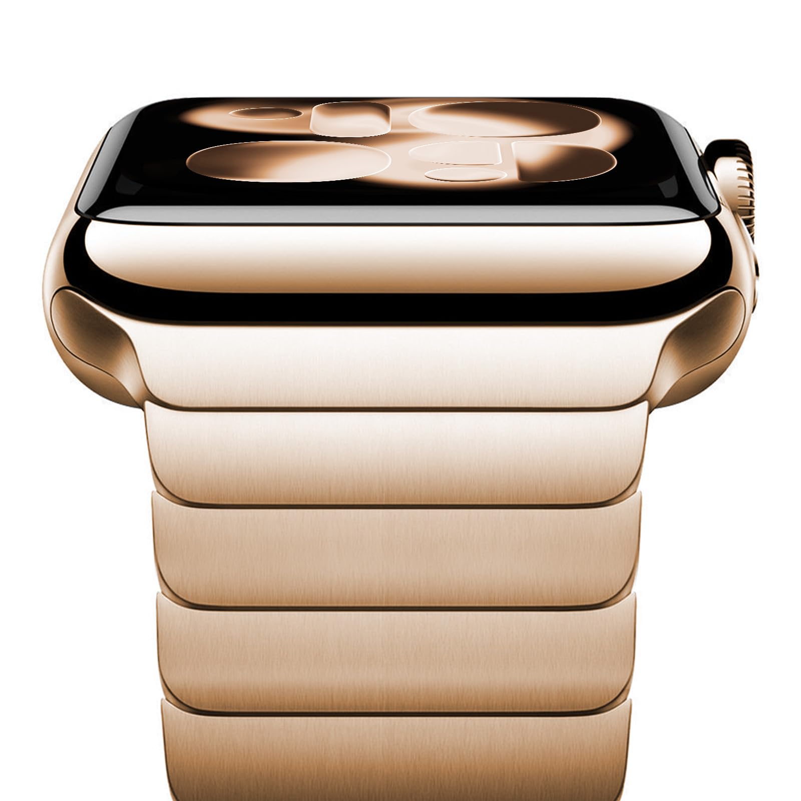 NewWays 42mm(Series 11/10) 41mm 40mm 38mm Metal Strap Compatible with Apple Watch,Solid Stainless Steel Link Replacement Band for iWatch Series 11/10/9/8/7/6/5/4/3/2/1/SE,Original Gold