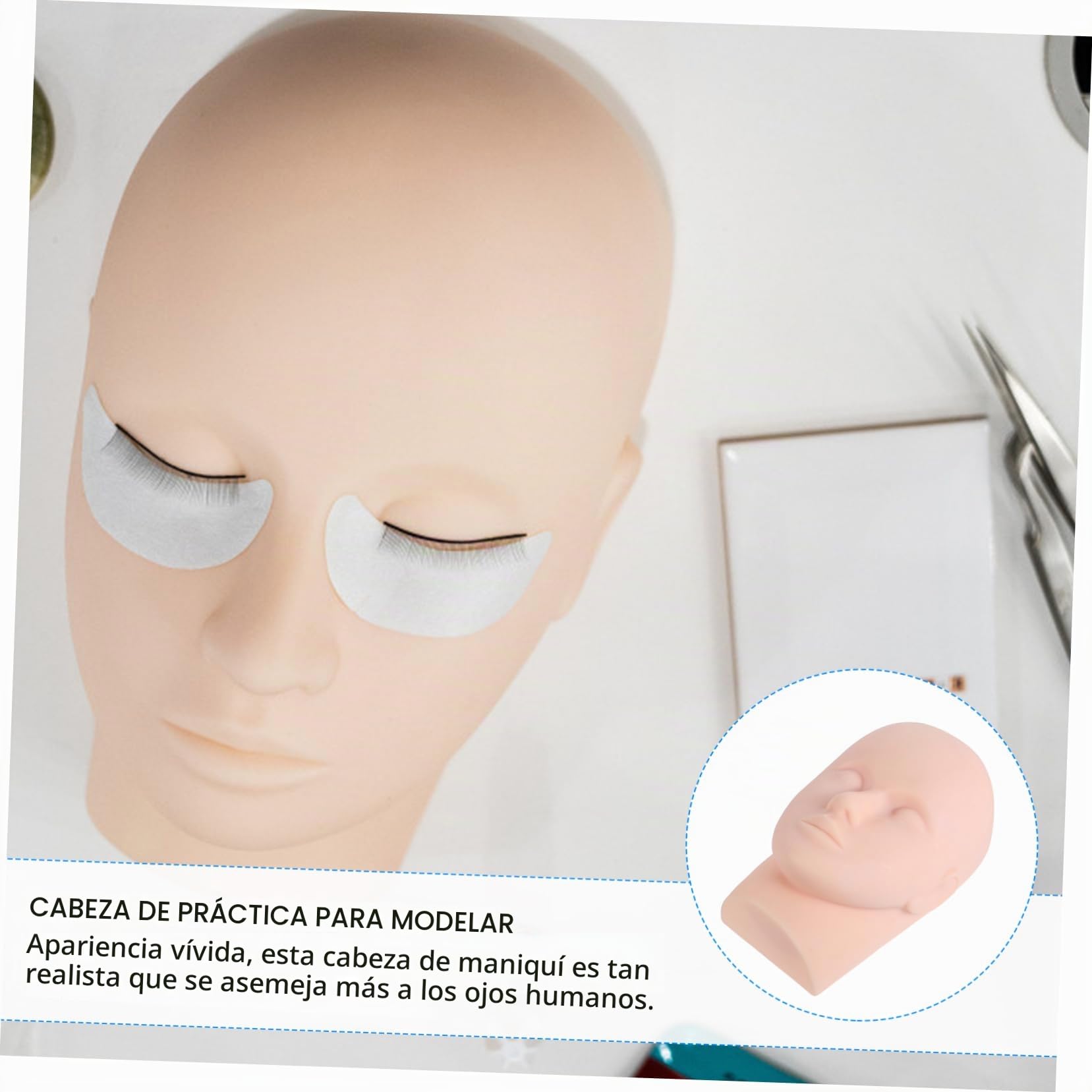 Maniquí De Práctica Para Maquillaje y Extensiones De Pestañas Cabeza De Cosmetología Para Entrenamiento Para Práctica De Maquillaje y Masaje Facial