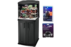 32-Gallon LED Corner Aquarium with Fish Stand, Fish Tank with Stand