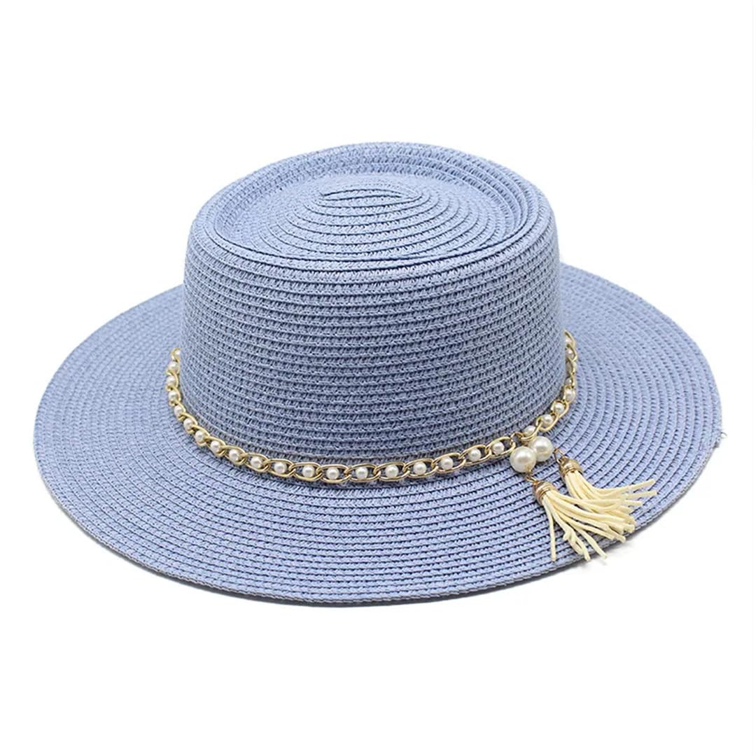 Yeuyyben Cappelli da donna estivi cappelli di paglia da sole all'aperto spiaggia Panama Jazz cappelli vacanze cappello Sombreros De Mujer