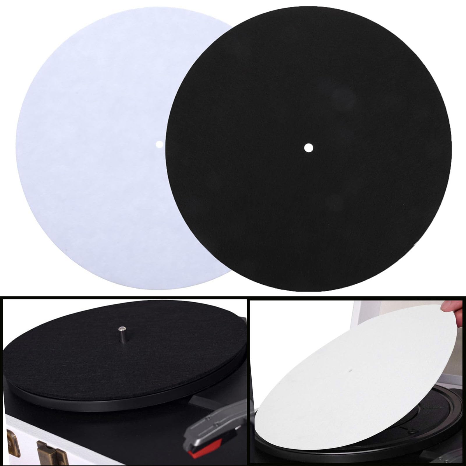 WEISUYUUS 12'' Acrylic Slip Mats for Phonograph Turntables Vinyls 2mm Mats Improve Antistatic Mats Improve Sound