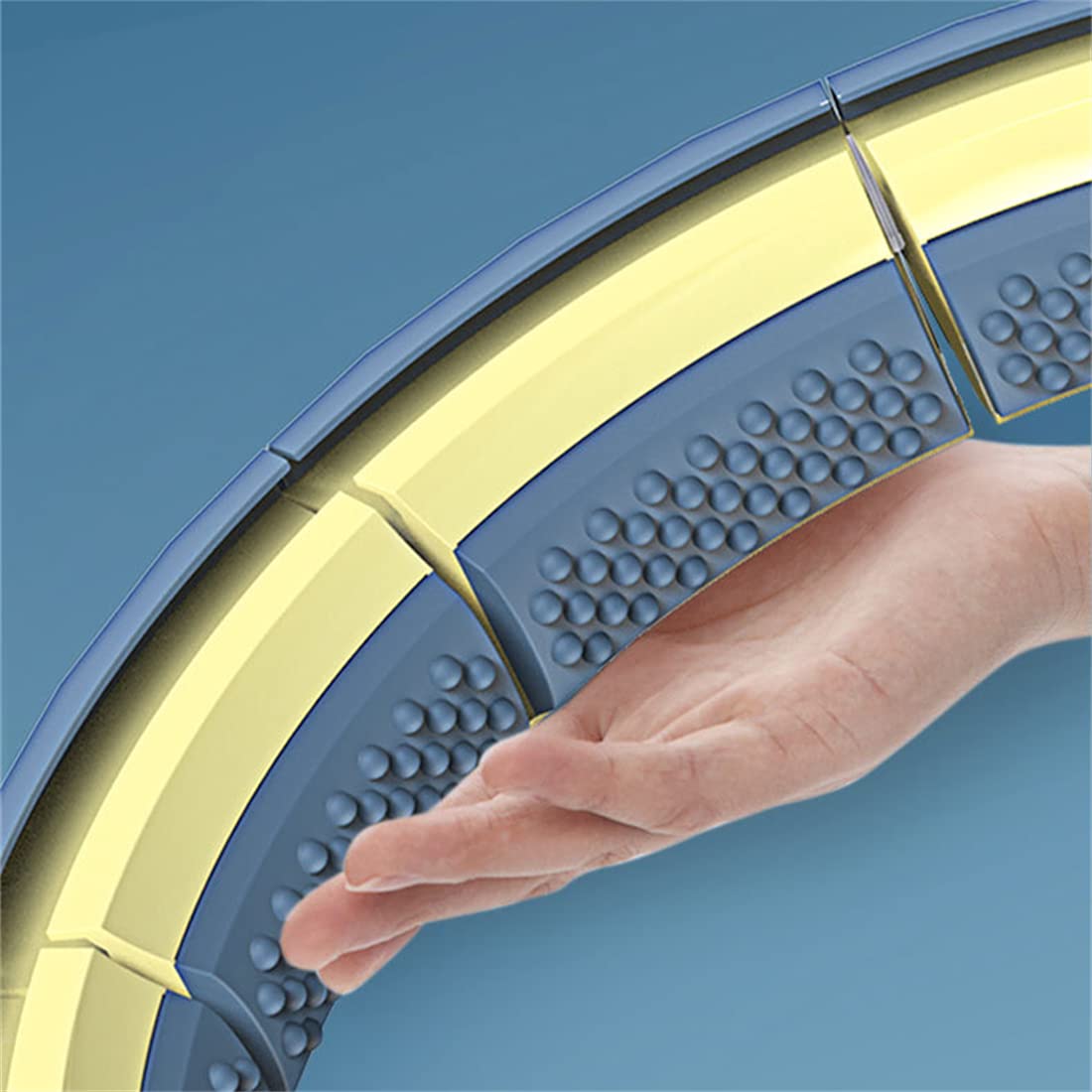 Hula Hoop per Adult & Kids Addome Esercizio, Hoop Smart Hooa Ponderato Che Non Cadrà con 15 Nodi Rimovibili Palla di Filatura Automatica Regolabile per Adulti,Blu