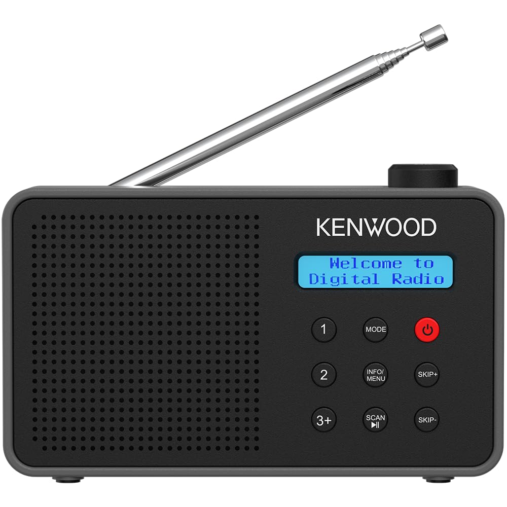KENWOOD CR-M25DAB Radiosveglia DAB+/FM con ASA, Bluetooth 5.3, Dual Alarm, Sleep Timer, batteria Li-ion, 30 preset, jack 3,5 mm – Nero