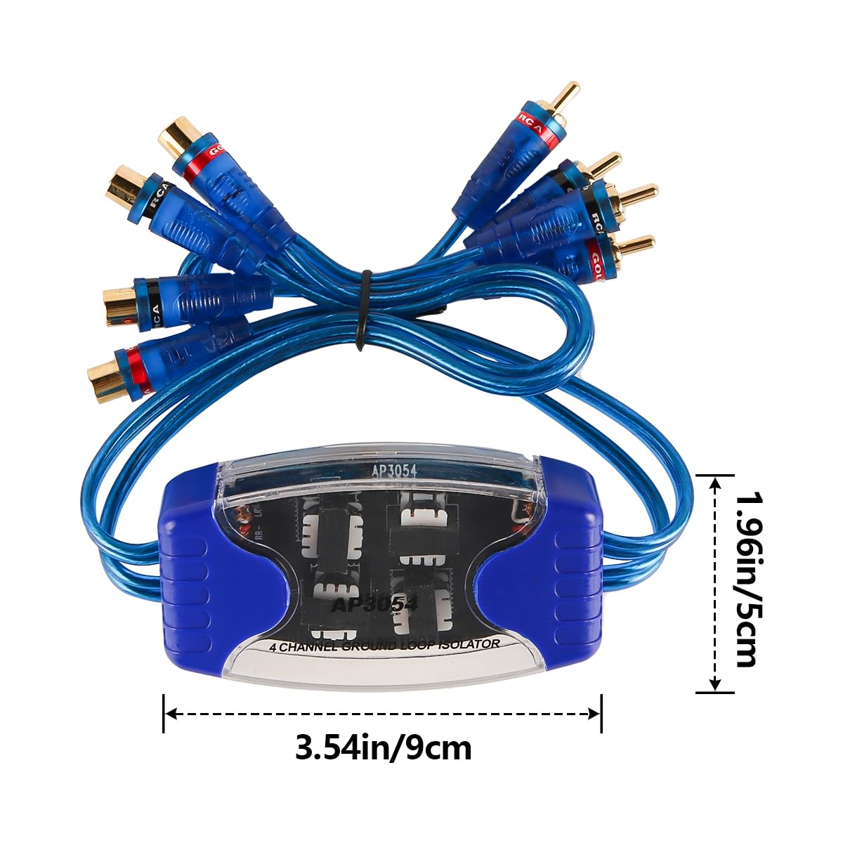 Filtro antirumore Audio RCA a 4 canali, isolatore di Loop di Terra, isolatore di Rumore Audio per Auto da 50 W per sistemi Audio per Auto con Amplificatore e Altoparlante (65 cm)