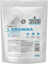 L-Arginina 500g - 100% Pura Importada - em Pó - Myódis