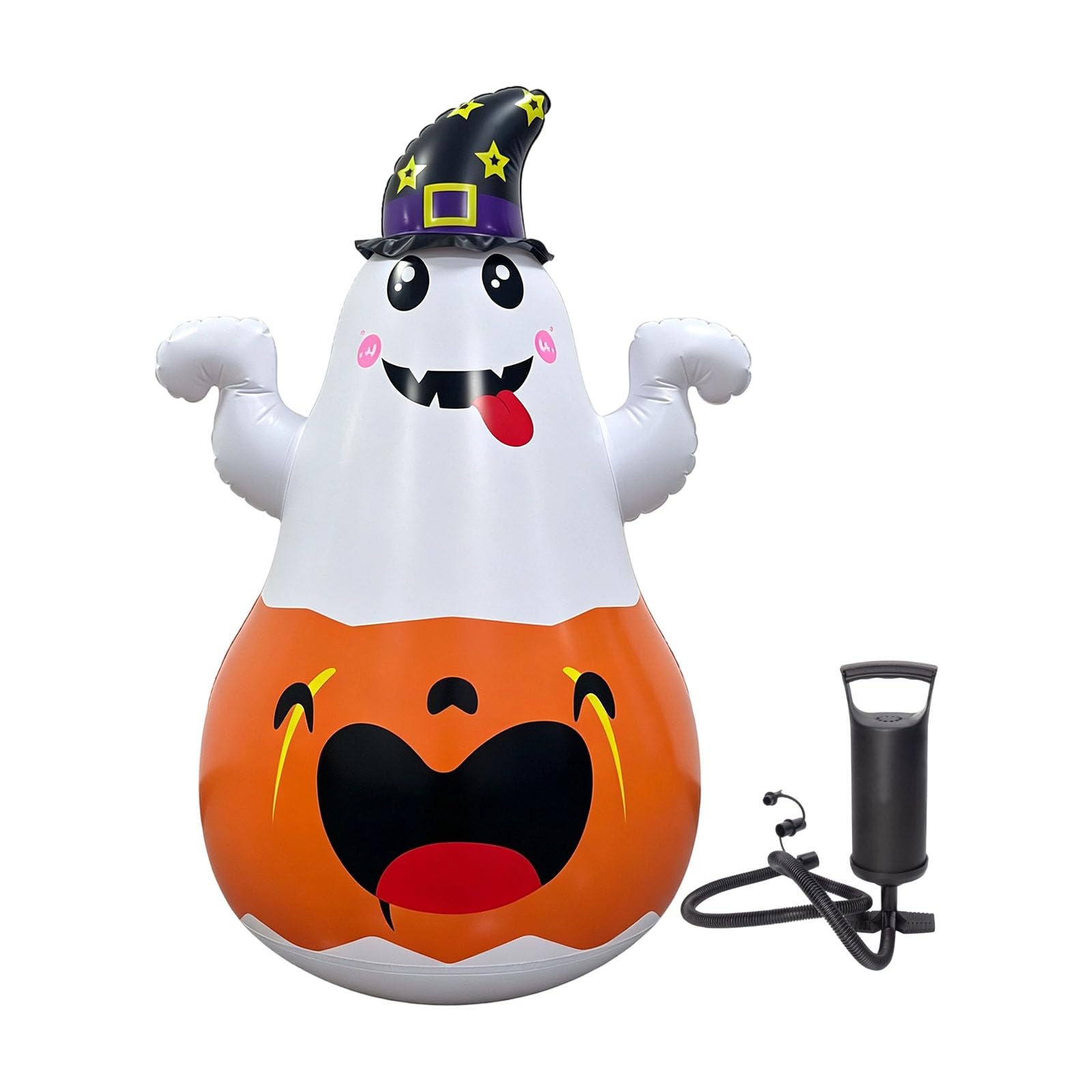 Pangboer B Home Party Floor Decoration With Pumpkin Halloween Look, Rounded Inflatable Ase, Pvc Ody, Indoor Entryway Accent Ase Pvc Seasonal Decoration Deflates Storage Photo