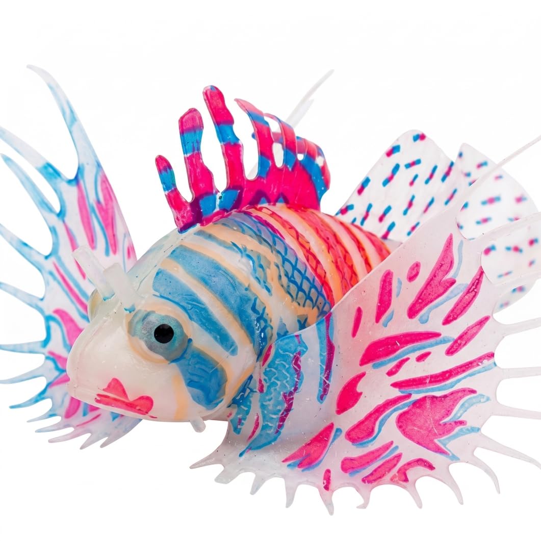 Ameble Realistic Glowing Magical Swimming Fish, Floating Silicone Aquarium Decor for Fish Tank, Water Feature, Style 1