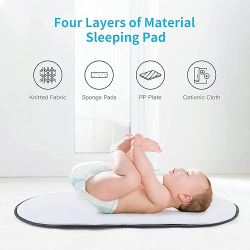Miniatura 6 de Soobaby Cápsula de viaje portátil para exteriores con mosquitera y toldo para sombrilla viene con un transporte, fácil de plegar y ligero, gris claro