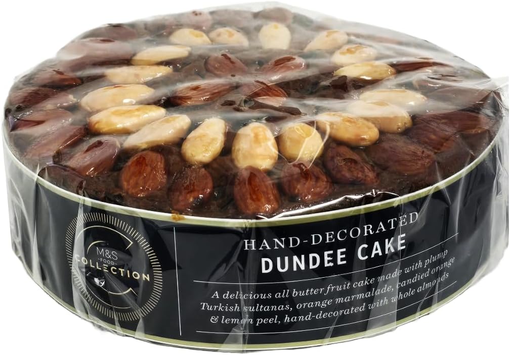 M&S Collection Hand-Decorated Dundee Cake, 815g, All Butter Fruit Cake with Turkish Sultanas and Almonds
