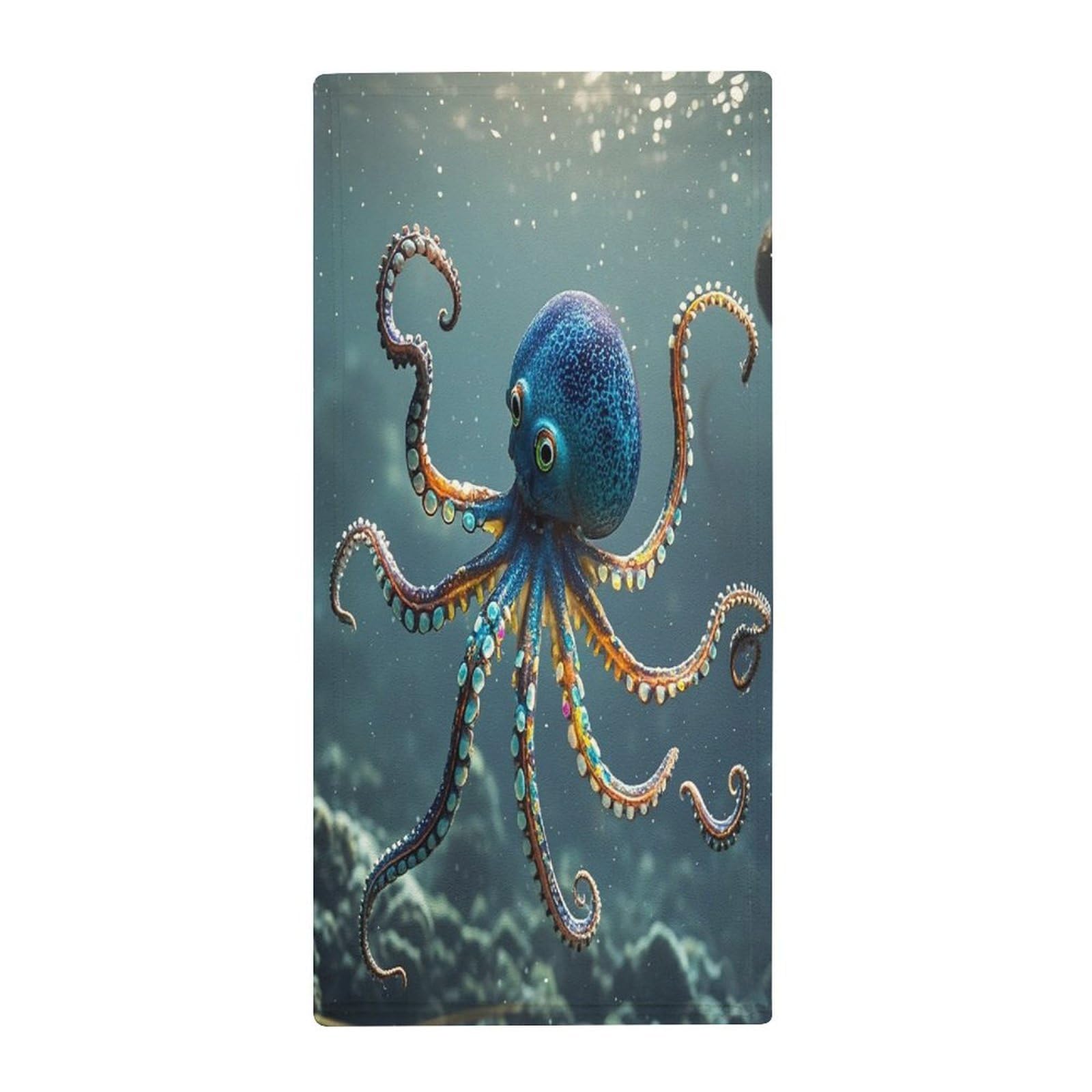 FekiLoot Octopus Hand Towels Coral Velvet Highly Absorbent Towel,Classic Luxury Printed Hand Towels Soft Hands Face Towel for Bathroom Kitchen Salon Workout 13.8 X 28.7 in