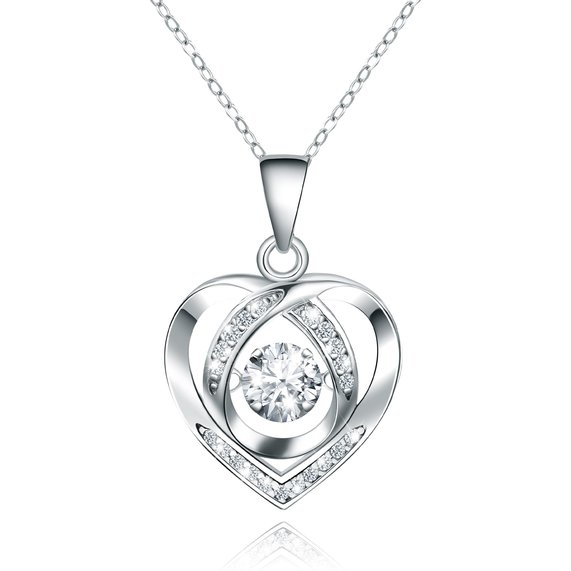 Bistfy Collana Donna 925 Argento Sterling con Ciondolo e 4C Moissanite Collana Argento per Donne Mamma Moglie Fidanzata Regali
