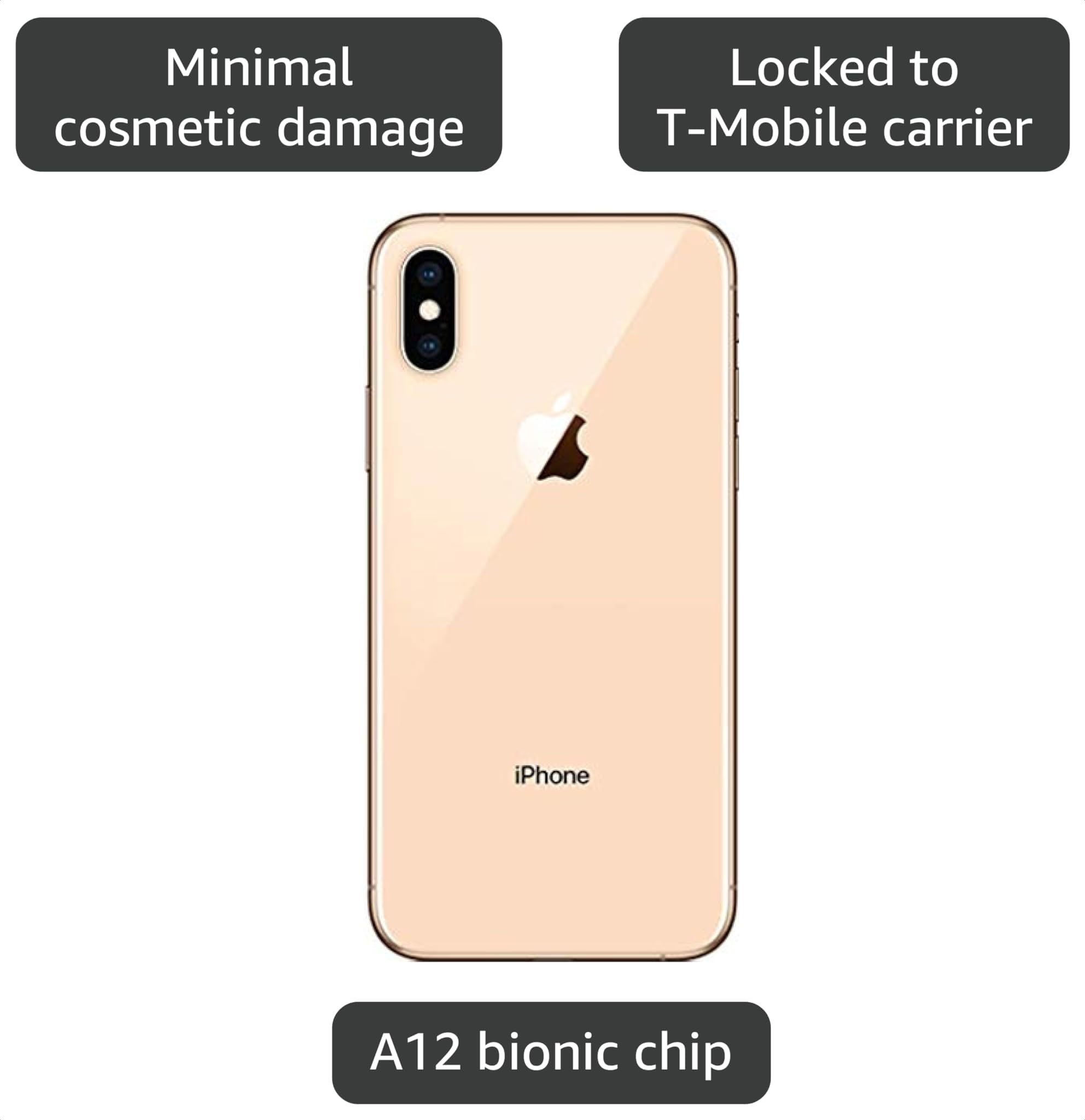 Amazon.com: Apple iPhone XS,64GB,金色- 適用於T-Mobile (翻新