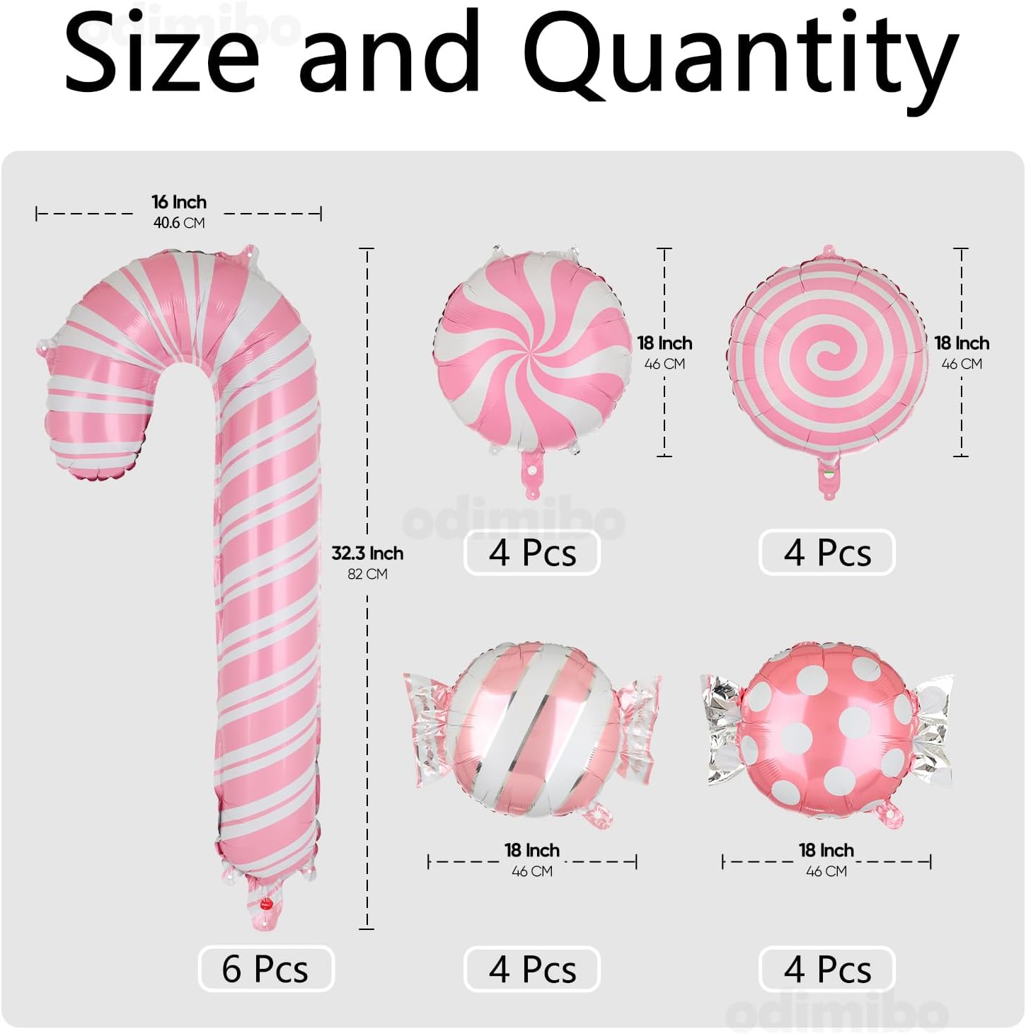 22Pcs Christmas Candy Cane Foil Balloons Pink Peppermint Xmas Balloon Swirl Mylar Bow Candyland Balloon Candies Theme Decoration Birthday Party Supplies - Image 2