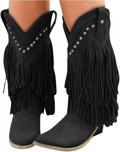 Amazon.com: Xudanell Botas de vaquero con punta peluda para mujer, botas  vaqueras con tacones, botas vaqueras para mujer : Ropa, Zapatos y Joyería