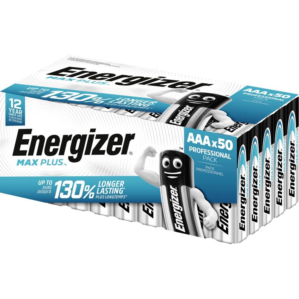 Energizer Max Plus AAA Alkaline Batteries (Pack of 50) E303865600