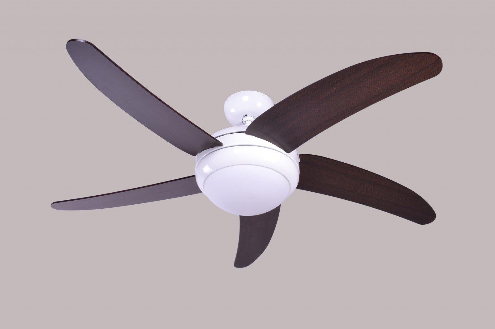Pepeo 1132012118 Makkura Ceiling fan with light and wall switch. 5 blades in brown-wanaque