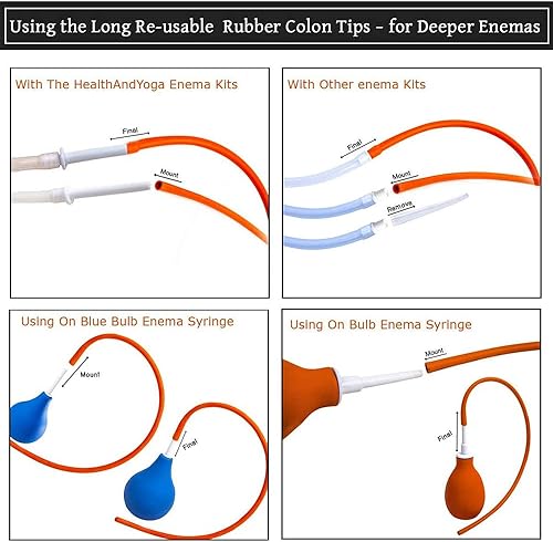 Miniatura 3 de HealthAndYoga(TM) Tubo de colon de goma - Extremo cerrado 28 FR