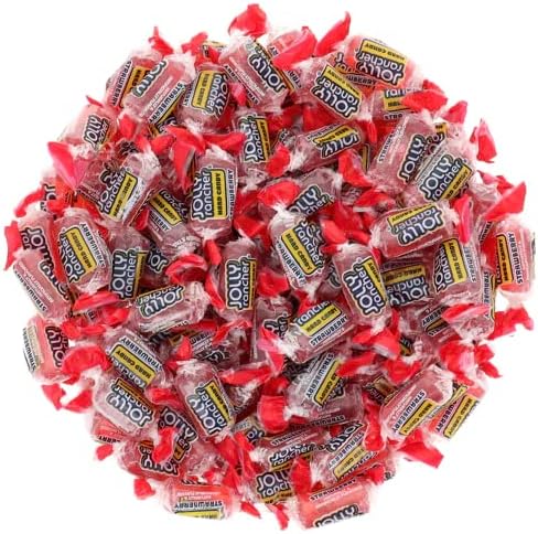 Bulk Candy Jolly Ranchers Hard Candy | 1 lb. Bag | Single Flavor | Large Assorted Candy Options | 18 Flavors to choose from | Ships in a box - Damage Proof |Includes Aromatik Mint Card (Strawberry, 1 Pound)