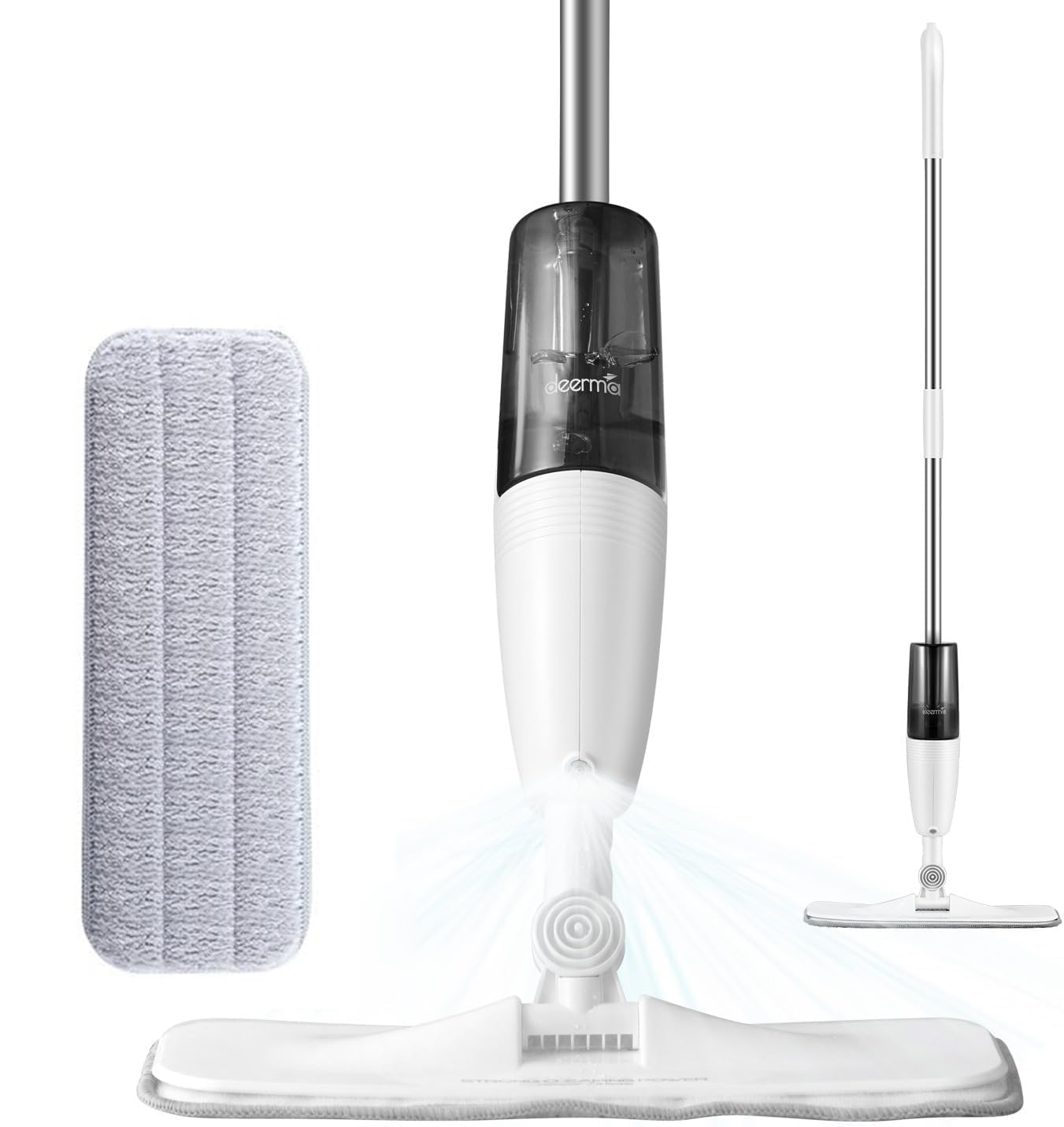 Deerma Water Spray Mop, Spray Mop for Hard Floor Cleaning with Microfiber Mop Pad Refills and 350ml Water Tank, 360° Rotation Flat Mop for Home Kitchen Hard Floor