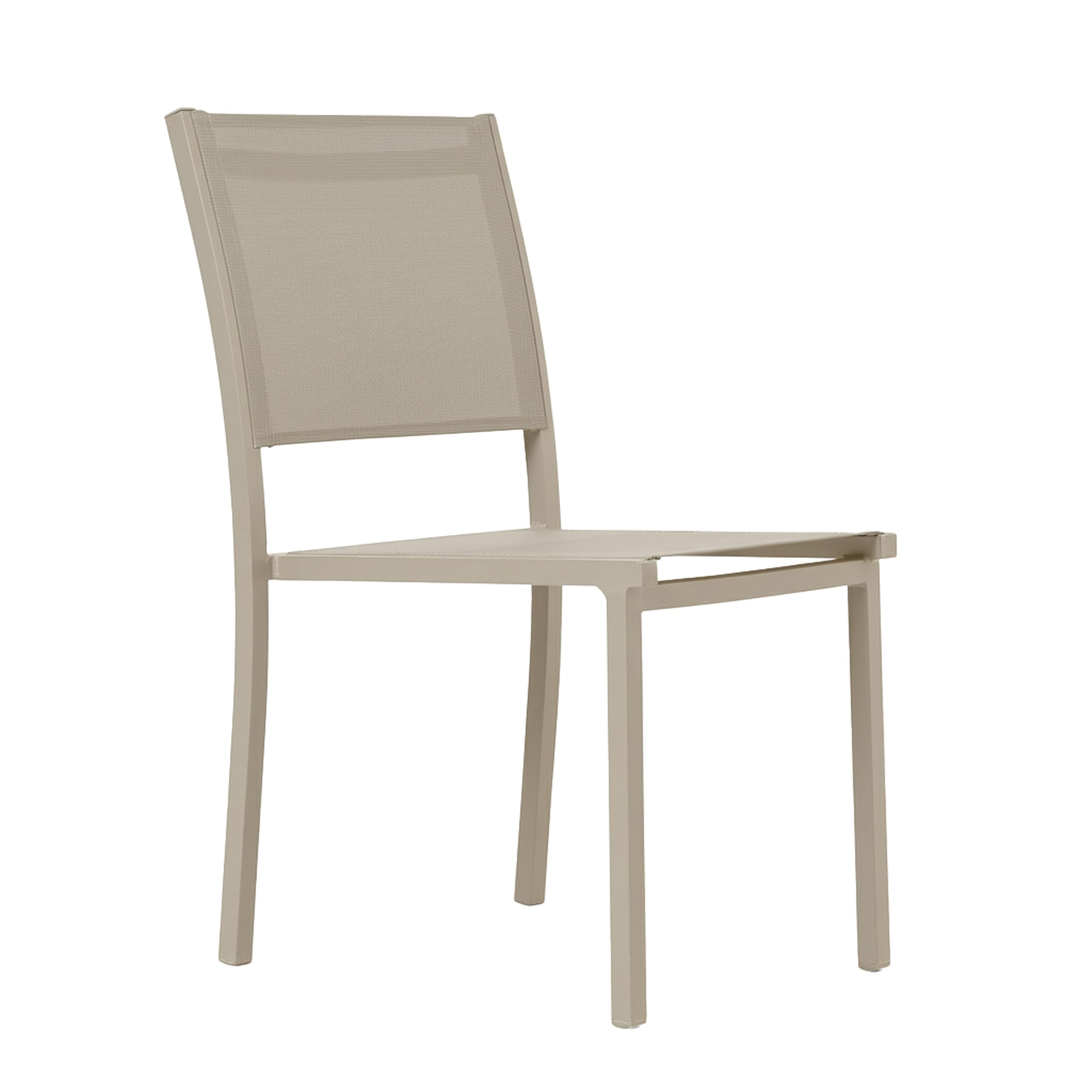 Chaise de jardin aluminium Oviala crème pour repas en plein air
