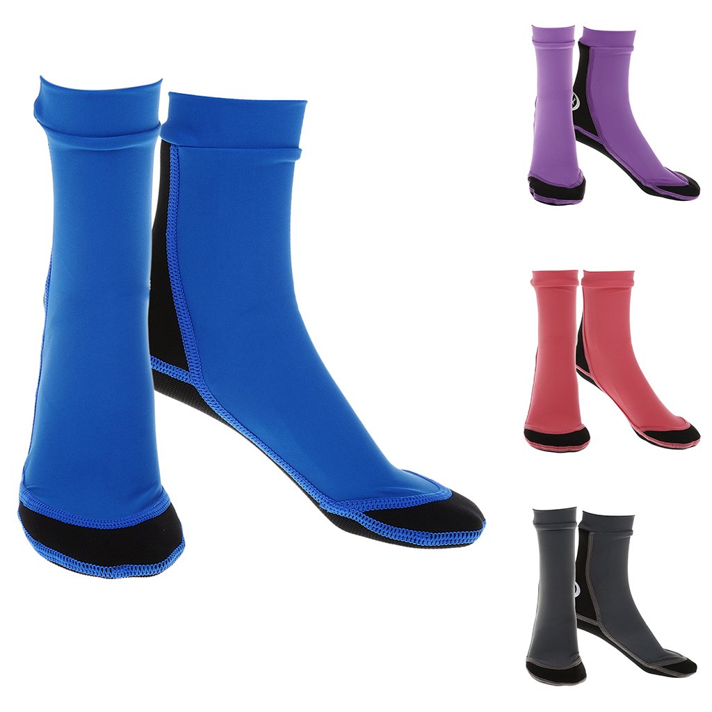 1,5 mm Tauchsocken, Schwimmen, Schnorcheln, Neopren, Surfstiefel, L, Grau