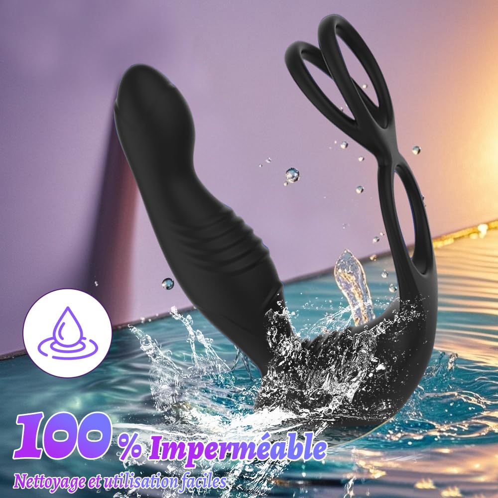 Prostata Vibratore Sexytoys Uomo,Anello Vibrante per Lei e Lui,Vibratore per Uomo con Telecomando, Stimolatore per Clitoride,Dildo Anale Vibratore con 10 Modalità Anal Plug Vibratore per Uomo Sex Toys