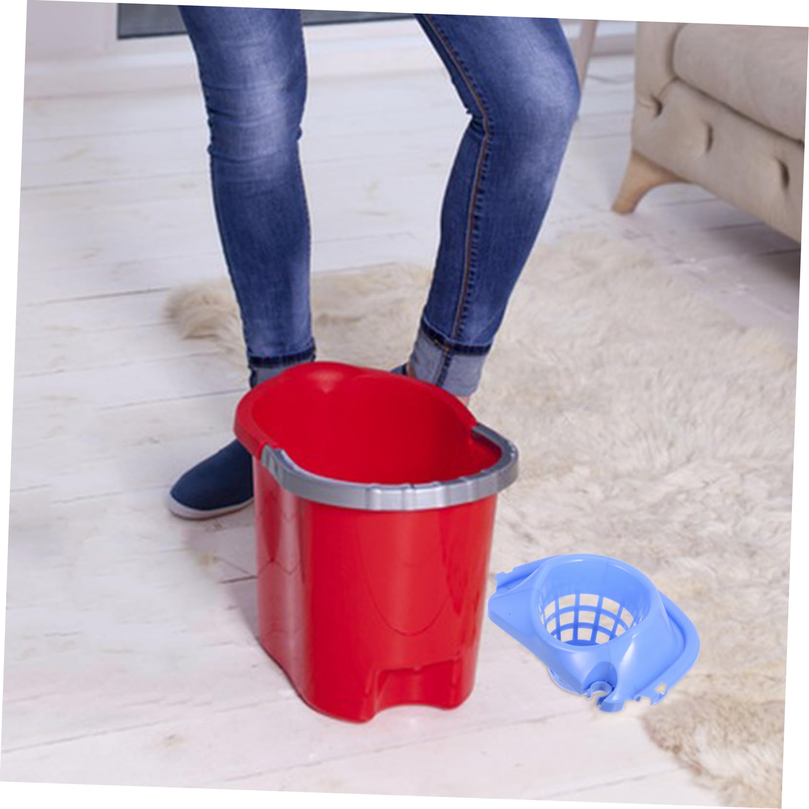 2 Piezas Cesta de Drenaje para Cubo de Mopa Accesorio de Limpieza de Cubo de Mopa con Perforado Ergonómica y Material Resistente para Limpieza