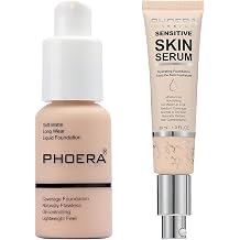 PHOERA Foundation Full Coverage,and Medium Coverage 2024 New PHOERA Foundation Makeup for Mature Skin, Lightweight Wrinkles Matte Natural Finish for a Flawless Complexion101+N01/Porcelain+Porcelain