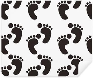 Black Footprint Simple Outline Protect Animal Cleaning Cloth Screen Cleaner 2pcs Suede Fabric