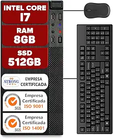 Computador Pc Intel Core i7 8GB SSD 512GB Hdmi Teclado e Mouse Cpu Desktop Strong Tech